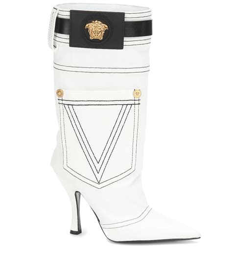 versace denim belted boots|Versace aftershave boots.